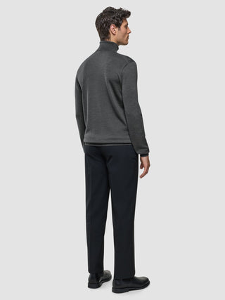 Seamless Premium Merino Knit Turtleneck Charcoal Grey