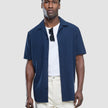 Seersucker Short Sleeve Shirt Dark Navy