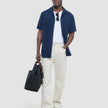 Seersucker Short Sleeve Shirt Dark Navy