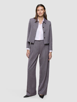 Women Serene Short Jacket Pink Winery Herringbone