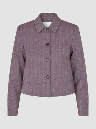 Women Serene Short Jacket Pink Winery Herringbone