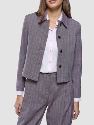Women Serene Short Jacket Pink Winery Herringbone