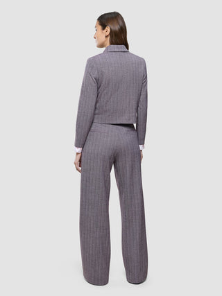 Women Serene Short Jacket Pink Winery Herringbone
