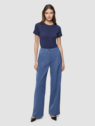 Women Serene Pants Wide Ombre Blue Herringbone