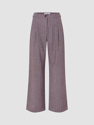 Women Serene Pants Wide Pink Winery Herringbone