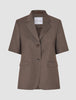 Women Skye Short Sleeved Blazer Dark Chestnut Melange