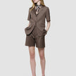 Women Skye Short Sleeved Blazer Dark Chestnut Melange