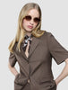 Women Skye Short Sleeved Blazer Dark Chestnut Melange