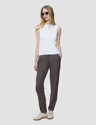 Women Skye Pants Tapered Dark Chestnut Melange