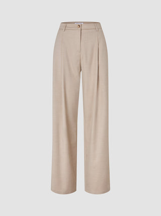 Women's Skye Pants Wide Sandy Beige Melange