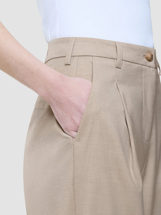 Women's Skye Pants Wide Sandy Beige Melange