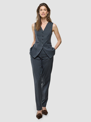 Women's Skye Long Vest Charcoal Melange
