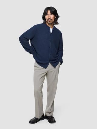 Structured Knit Cardigan Dark Navy