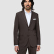 Tech Wool Blazer Dark Cocoa Brown Slim