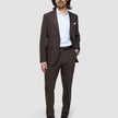 Tech Wool Blazer Dark Cocoa Brown Slim