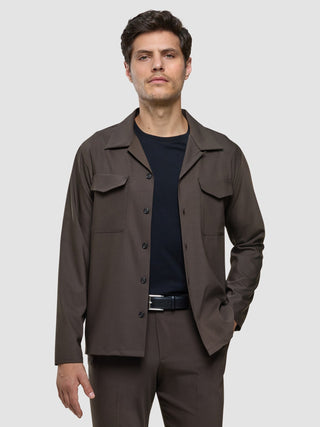Tech Wool Overshirt Cocoa Brown
