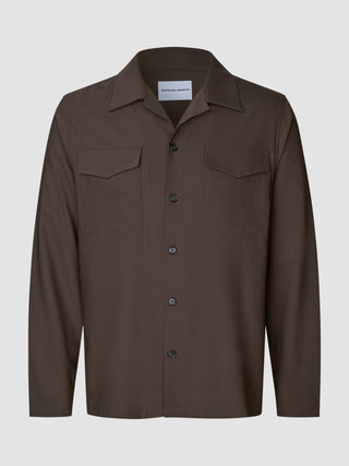 Tech Wool Overshirt Cocoa Brown