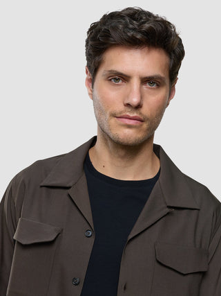 Tech Wool Overshirt Cocoa Brown