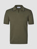 V-Neck Knit Short Sleeve Polo Green Night