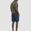 V-Neck Knit Short Sleeve Polo Green Night
