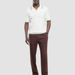 V-Neck Knit Short Sleeve Polo White