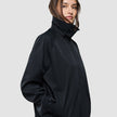 Women Waterproof Trench Coat Short Black