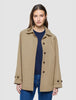 Women Waterproof Trench Coat Short Sand Grain