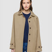 Women Waterproof Trench Coat Short Sand Grain