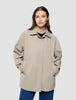 Women Waterproof Trench Coat Short Sand Grain