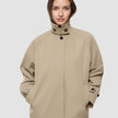 Women Waterproof Trench Coat Short Sand Grain