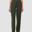 Women GO2-bukser Straight Dusty Olive i olivengrønn, med rett snitt, knappelukking, beltehemper og stretch.