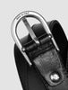 Women's Thin Leather Belt Silver Black