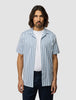 Bowling Short Sleeve Shirt Bold Stripes Light Blue