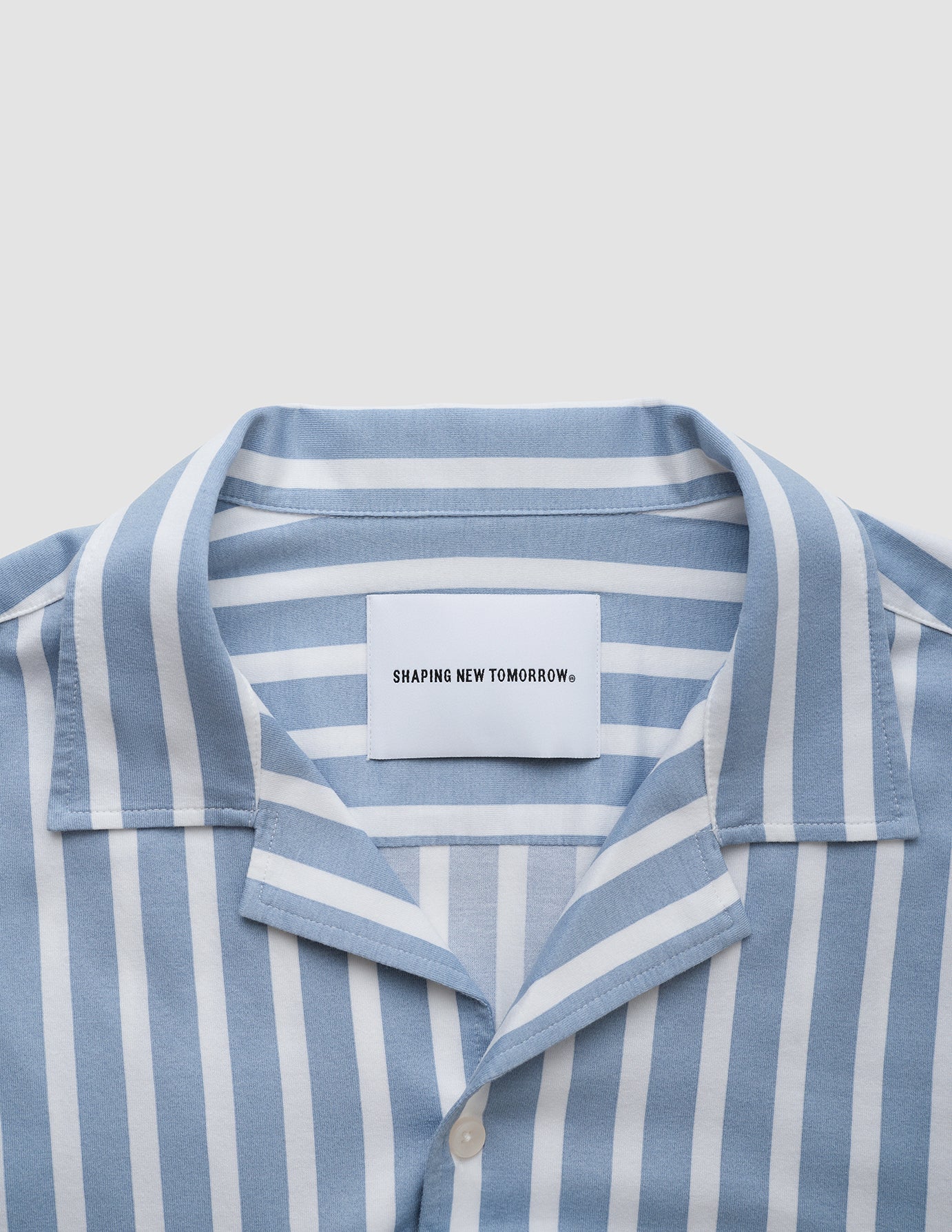 Bowling Short Sleeve Shirt Bold Stripes Light Blue