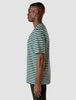 Striped Supima T-shirt Box Fit Forest Green