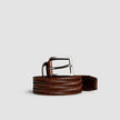 Braided Leather Belt Dark Brown