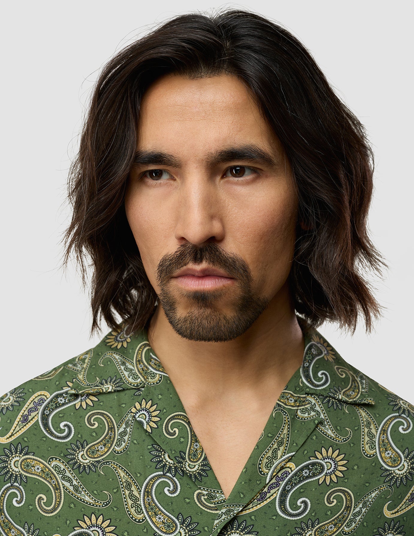 Breeze Bowling Short Sleeve Shirt Green Paisley