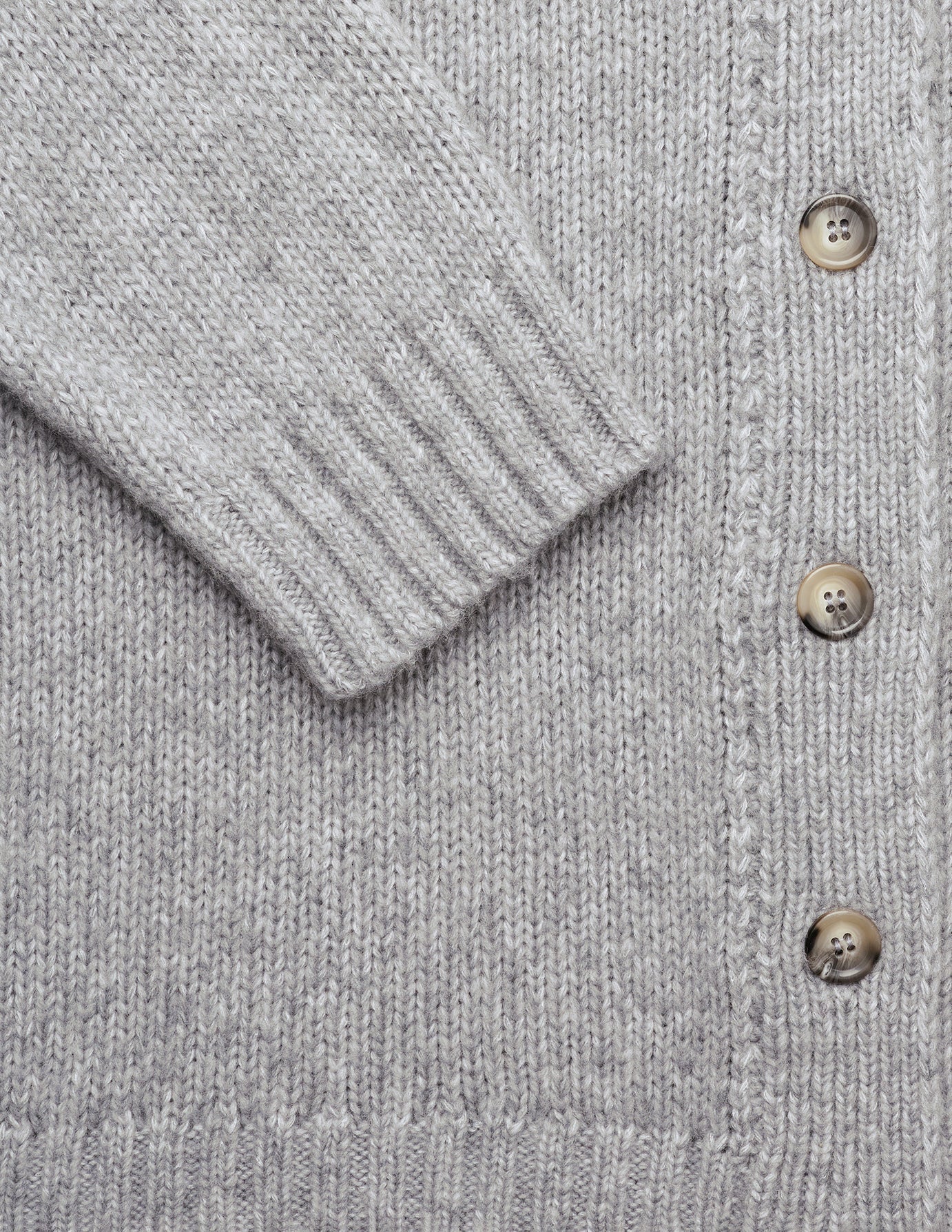 Women's Chunky Soft Wool Knit Cardigan Medium Grey Melange