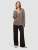 Women's Chunky Soft Wool Knit Cardigan Taupe Melange