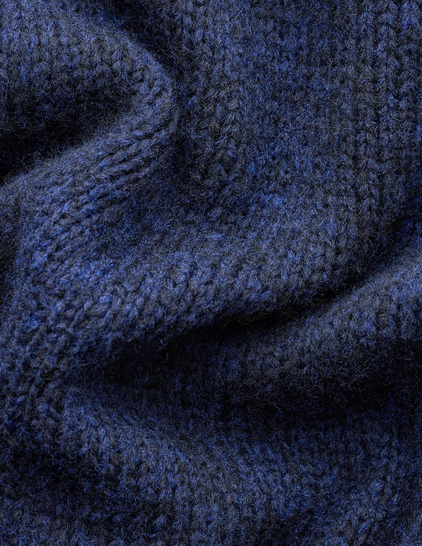 Chunky Soft Wool Knit Vest Dark Navy Melange