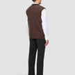 Chunky Soft Wool Knit Vest Saddle Brown Melange