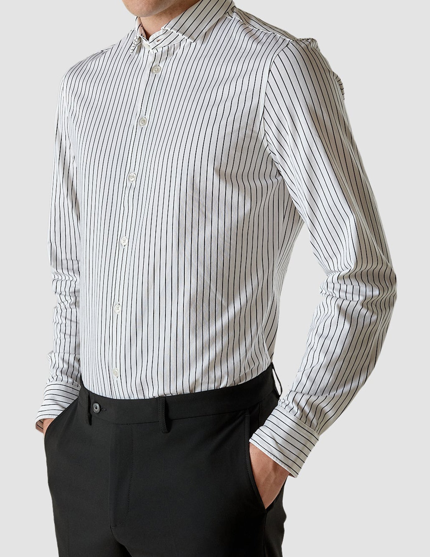 Classic Shirt Black Stripes Slim