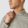 Classic Shirt Stone Green Herringbone Slim