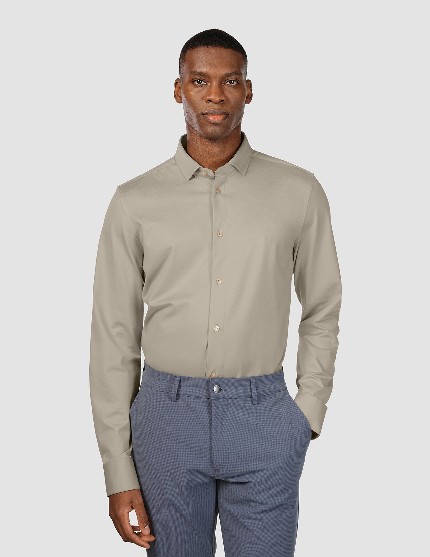 Classic Shirt Stone Beige Slim