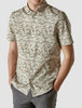 Classic Short-Sleeved Patterned Shirt Dried Leaves