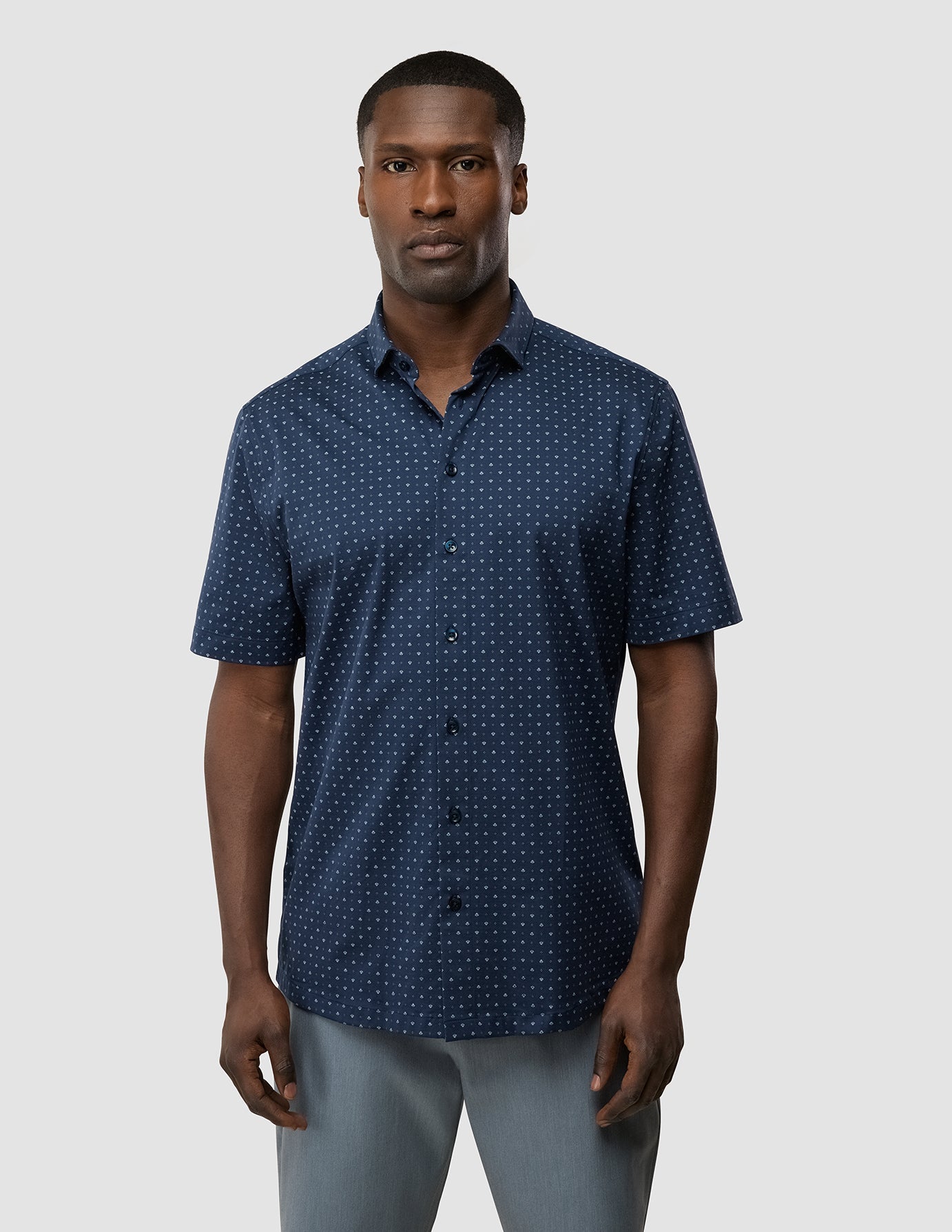 Classic Short Sleeve Shirt Lotus Navy