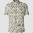 Classic Short-Sleeved Patterned Shirt Dried Leaves