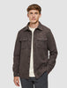 Double Layer Wool Overshirt Saddle Brown