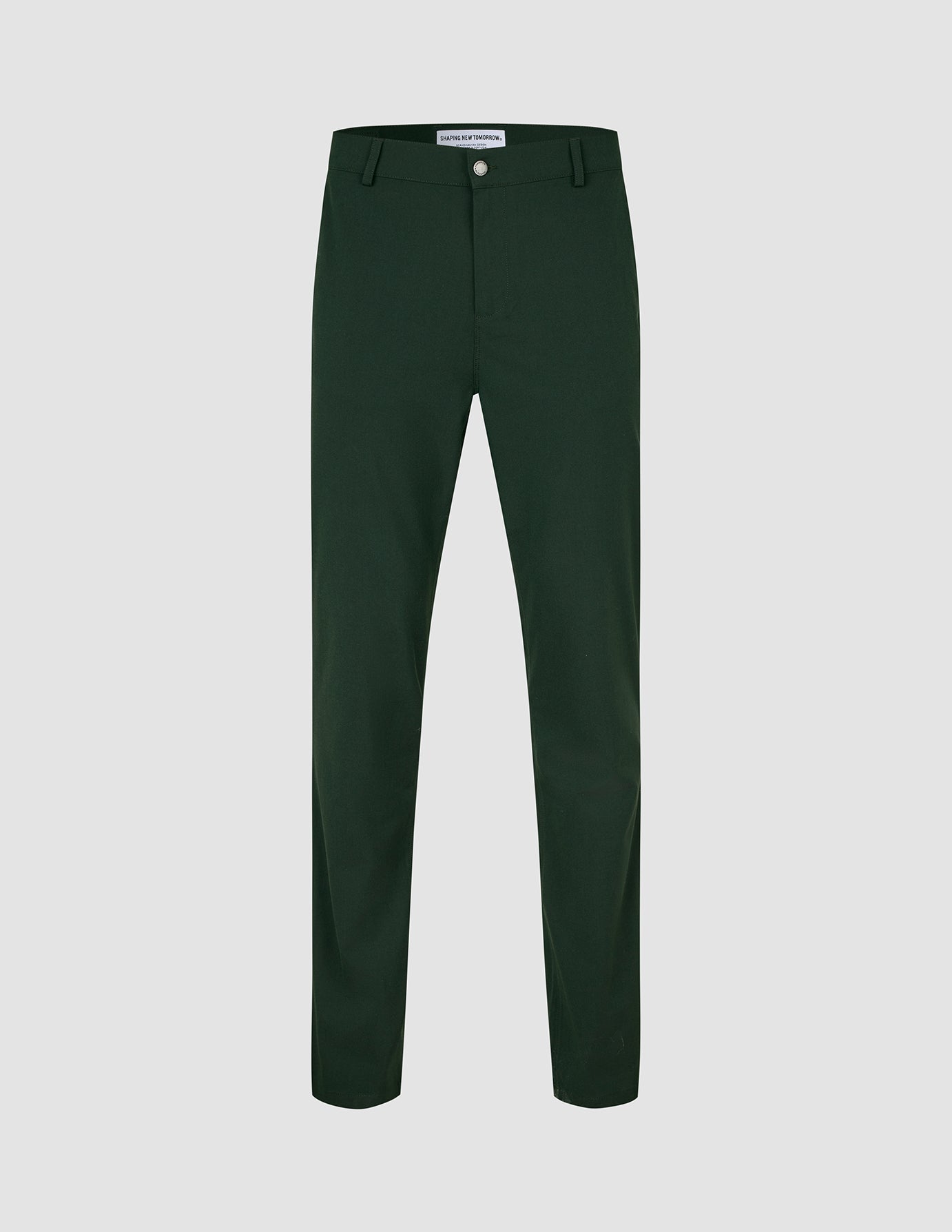 Mørkegrønne Ease Pants Slim Northern Pine i slim fit, med knappelukking og 360°-stretch.