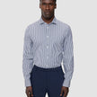 Elevated Shirt Navy Stripe Thin Slim
